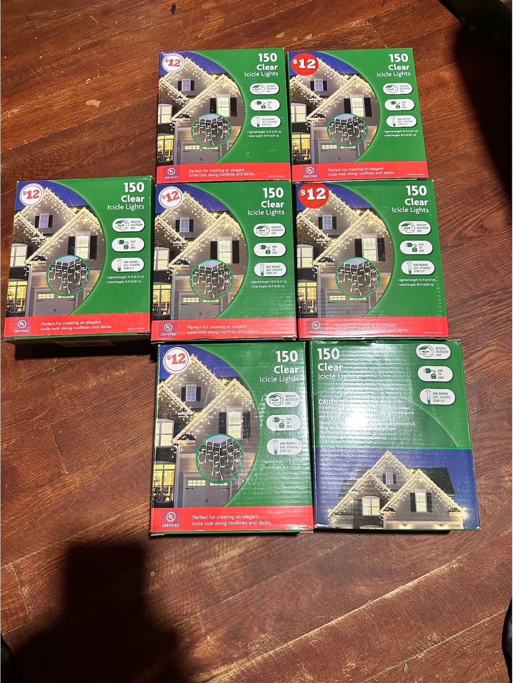 7 Boxes of Clear Icicle Christmas Lights (1,050 total lights!)